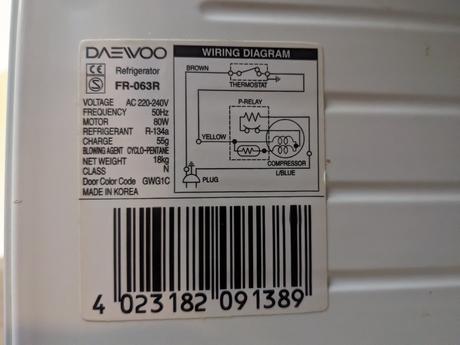 Predám mini chladničku daewoo fr 063, 45 l, 