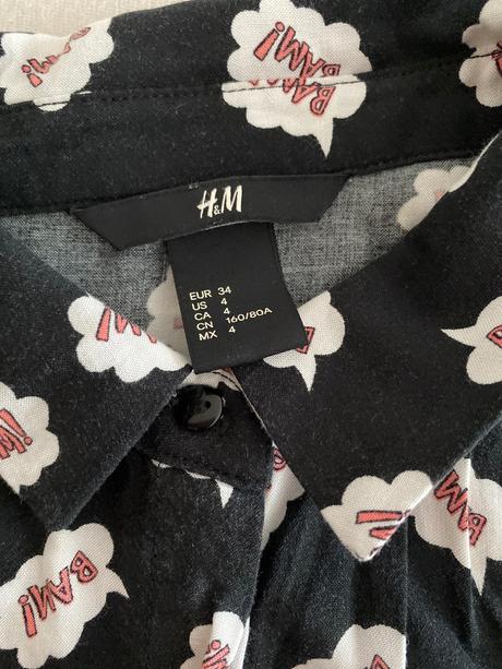 Croptop košeľa, h&m,34