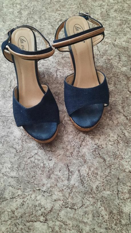 Sandalky denim, 39
