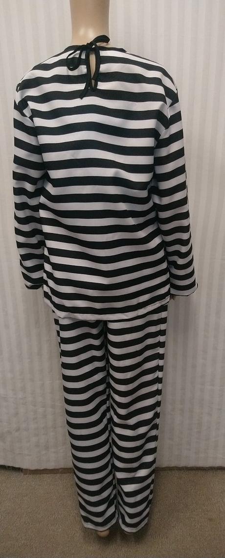 2 dielny kostým väzeň, čiernobiely, s,