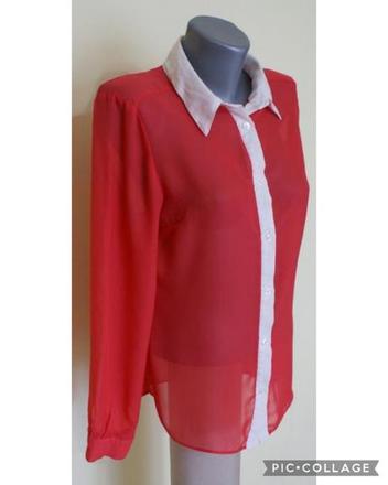 Transparentná blúzka, papaya,l