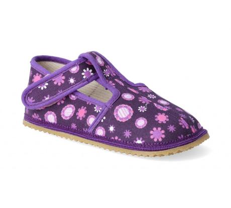 Beda - prezuvky violet flower slim (užší model), beda,22 - 35