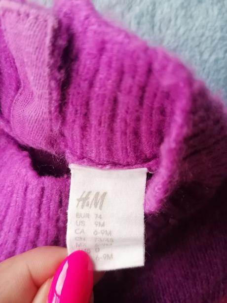 Ružovo fialový svetrík, h&m,74
