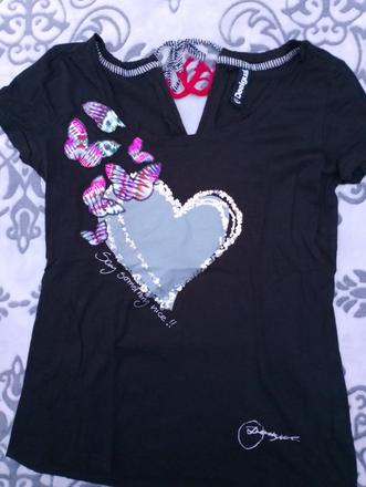 Dámske čierne tričko desigual, desigual,l