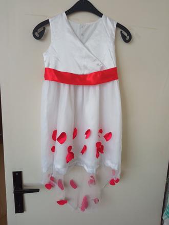 Spoločenské šaty s červenými lupienkami, 140