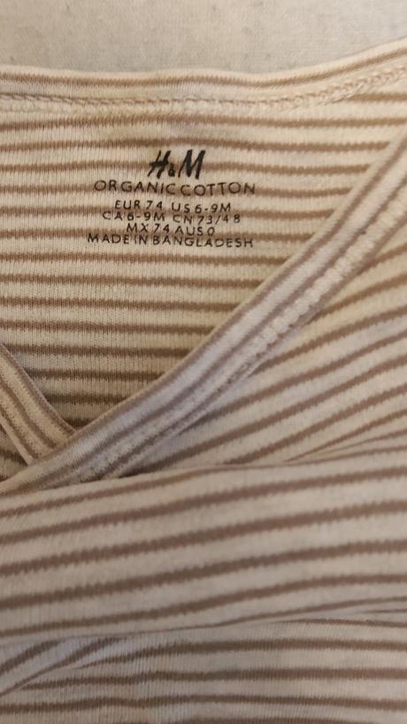 Zavinovacie body pásiky hnedá h&m 74, h&m,74