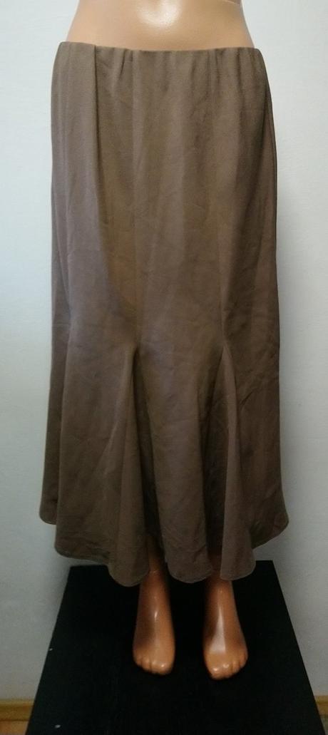 Dámska hnedá sukňa so spodničkou, slimma, xl