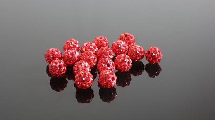 Shamballa korálky 6 mm červené , 