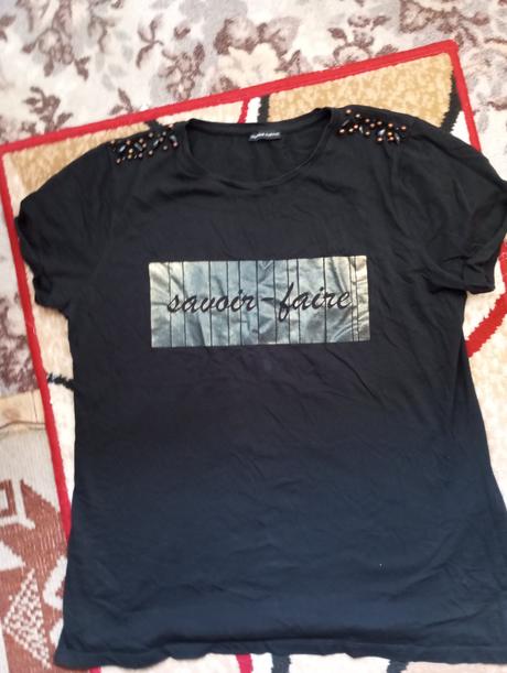 Tričko so zlatým a s kamienkami, xl