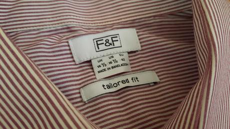 Kvalitná bielo-fialová pásikavá pánska košeľa, f&f,42