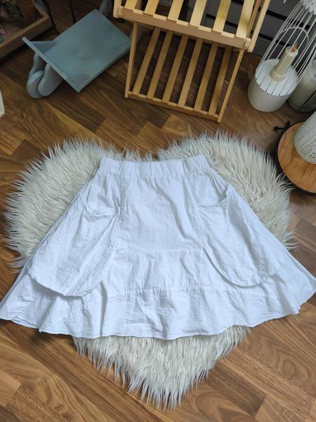 Dámska štýlová biela sukňa, 