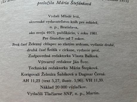 Šrófikove dobrodružstvá -prvé vyd.1981,