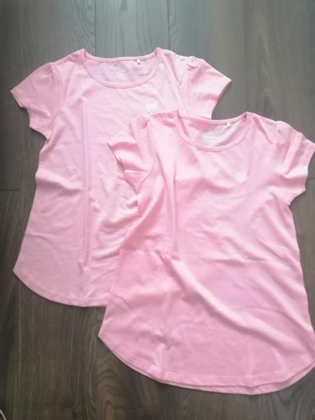 2x ružové tričká veľ 122 /128, topolino,122