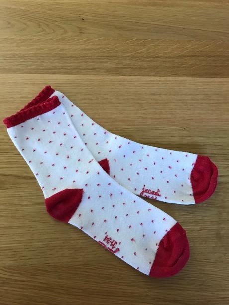 Jacadi - ponožky bielo-červené 31-34, jacadi,31