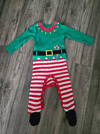 Elfské vianočné pyžamko vianočný škriatok 86, 86