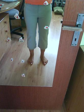 3/4 sivé nohavice, l