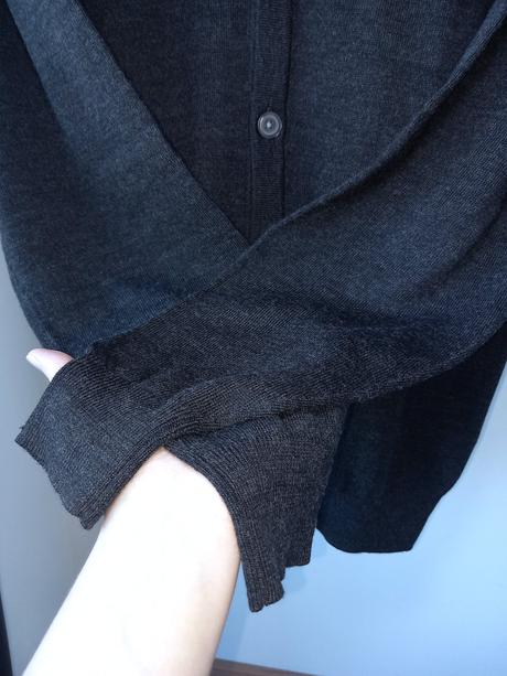 Sivý vlnený kardigán christian berg l/oversize, l