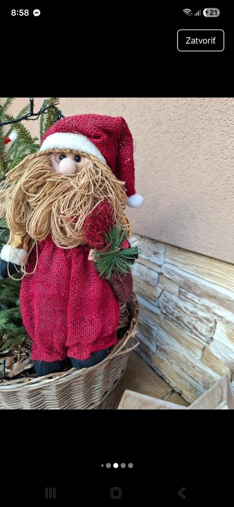 Velky stojací mikuláš- dedo v jutovom oblecení, 