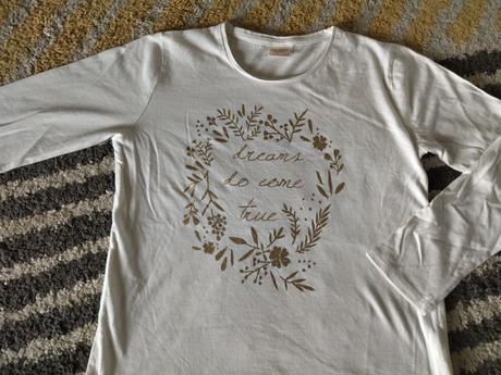 Krémové tričko, zara,140