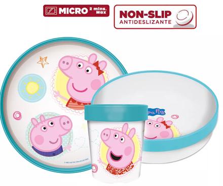 Jedálenský protišmykový set - plast peppa pig, 