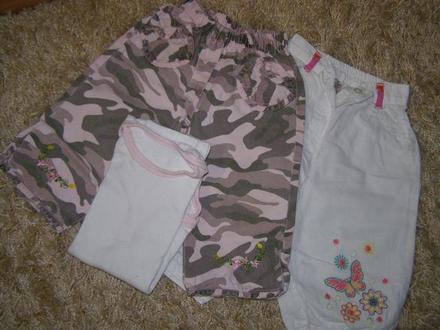 2x nohavice + biele body, 68–80