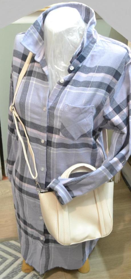 Flanelové košeľové midišaty s/m, m