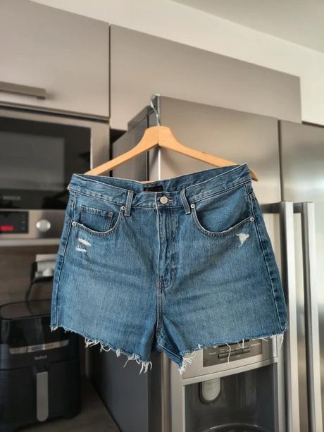 Uniqlo riflové šortky s vysokým pásom m-l, m