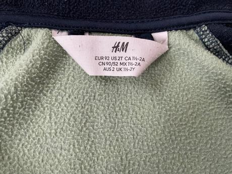 H&m mikina flísova na zips 92/98, h&m,92