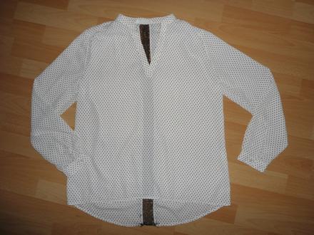 Biela bluzka s ciernymi bodkami, m