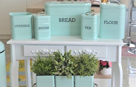 Vintage chlebník mentol farba, 