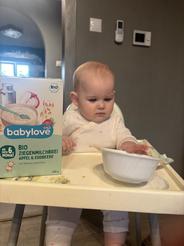 babylove Bio ovsená kaša s kozím mliekom jablko - jahody, 200 g