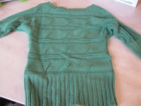 Zelený svetrík, 3/4 rukáv, s, s