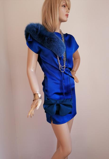 Autorské kokteilové šaty v smaragdovo modrej, xs