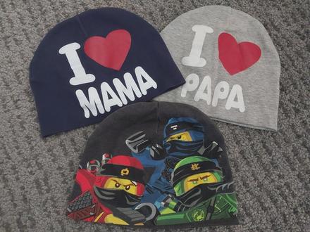 Dvojvrstvové čiapky 3 kusy, 110