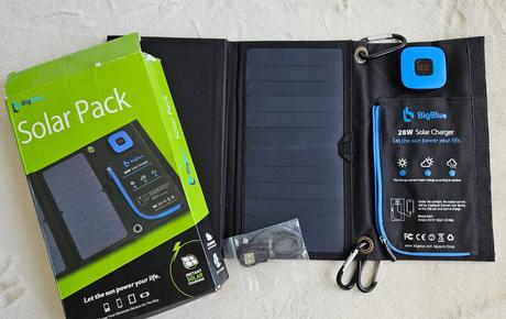 Prenosný solárny panel/nabíjačka bigblue 28 w,