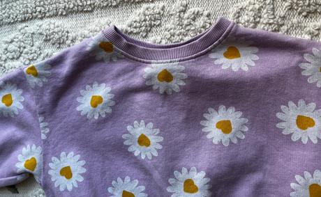 Fialová bavlnená súprava s margarétkami, zara, 104, zara,104