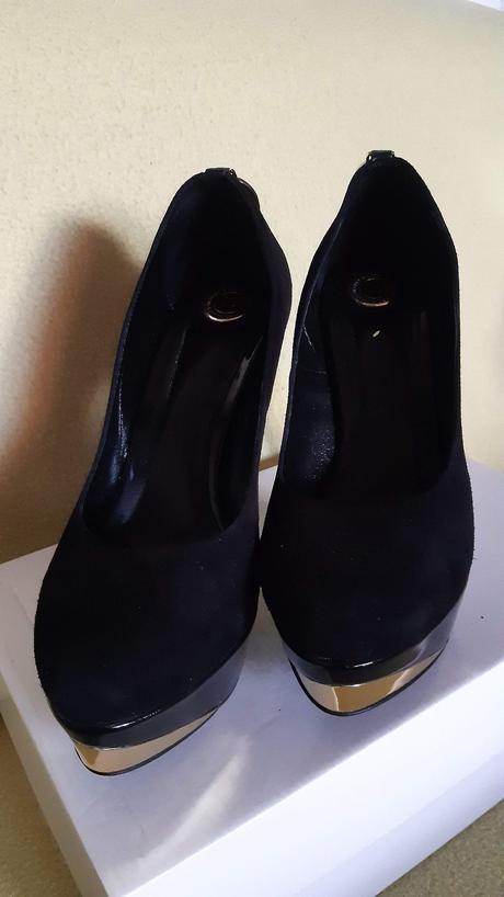 Predám lodičky čierne, na vysokom opätku., 38