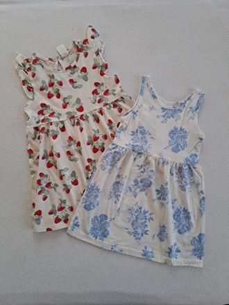 H&m set letne saty jahody / modre kvety 92, h&m,92