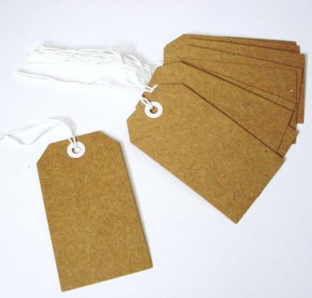 Štítky so šnúrkami "rustica" 10ks,