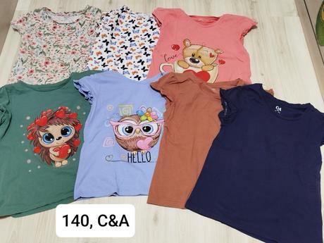Tričká, 7ks, c&a,140