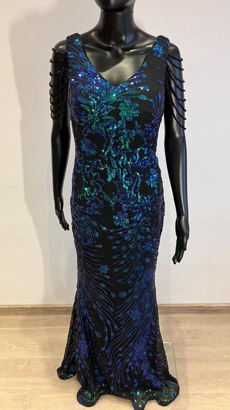 Luxusné trblietavé večerné šaty, m