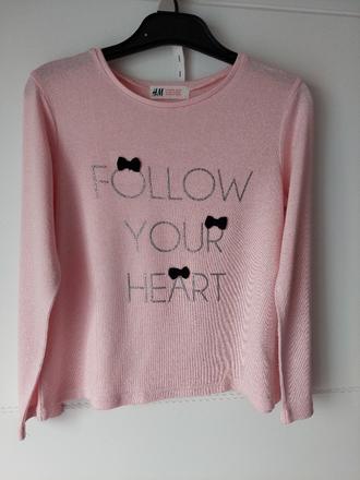 Dievčenský pulóver s mašličkami 122/128, h&m,122