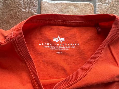 Oranžové tricko alpha industries, xl