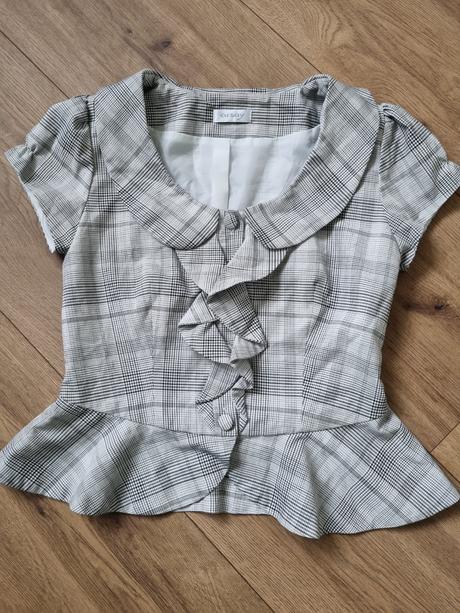 Sivé kárované letné sako orsay 38, orsay,38