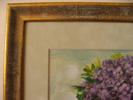 Kytička fialiek - olejomaľba r. bollová,