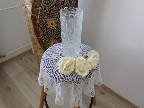 Vysoká ťažšia váza kryštálová-top top stav., 