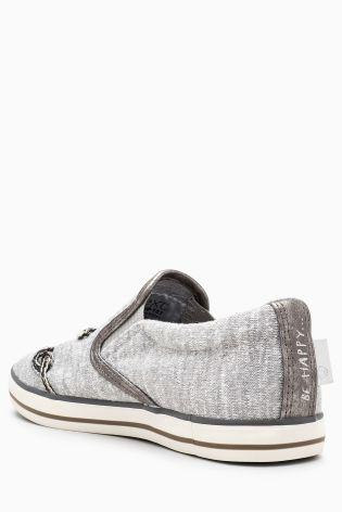 Plátenné slip-on tenisky next uk, next,28 / 35 / 36