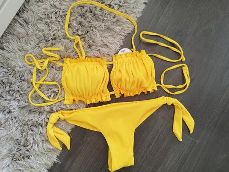 Žlté push up plavky- brazílky, m