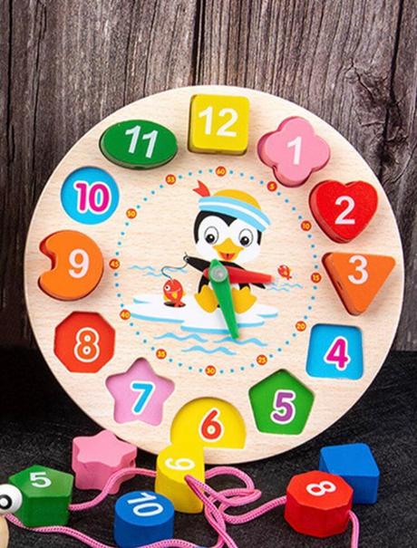 Detské drevené hodiny didakticke,