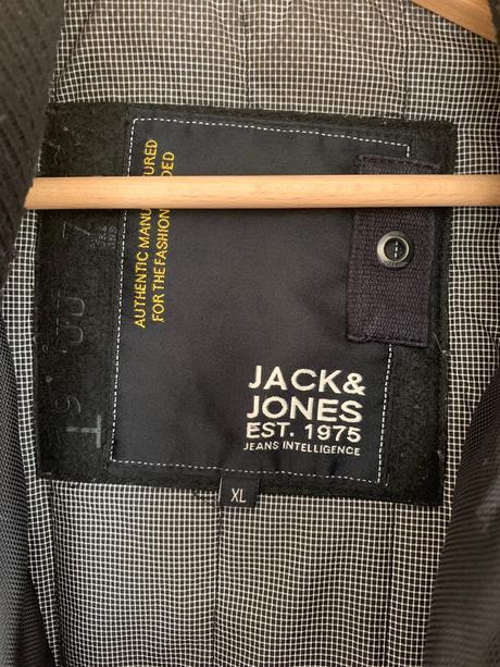 Jack & jones čierna hrubsia prechodna bunda xl, xl